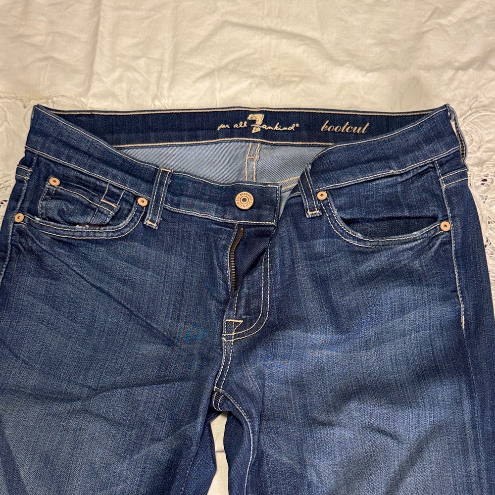 👖 7 For All Mankind Dark Blue Boot Cut Jeans VINTAGE